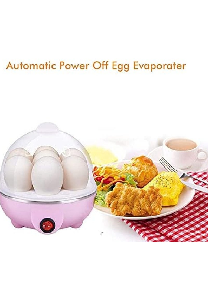 Electric Egg Cooker, Omelet, Scrambled, Soft, Medium, Hard-Boiled Boiler Cooker with Auto Shut-Off and Buzzer. White/PINK