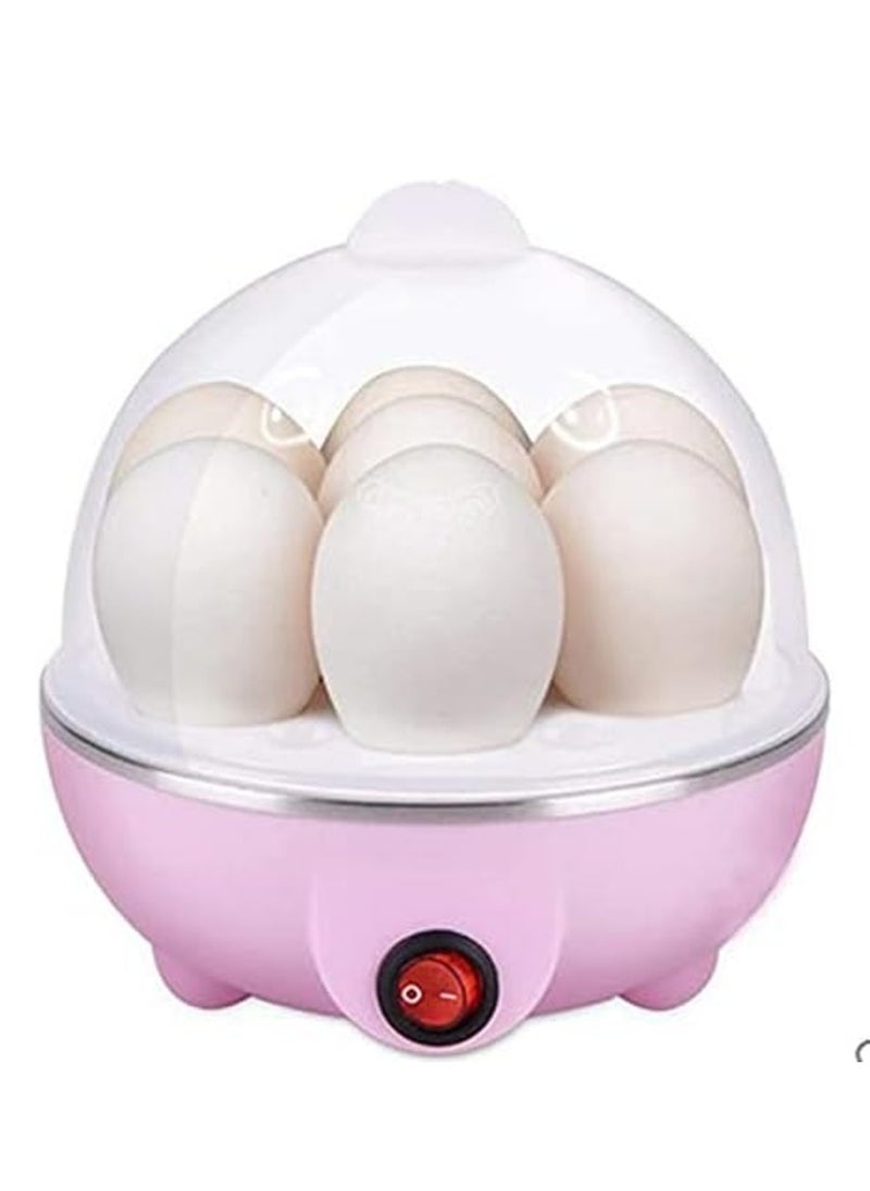 Electric Egg Cooker, Omelet, Scrambled, Soft, Medium, Hard-Boiled Boiler Cooker with Auto Shut-Off and Buzzer. White/PINK