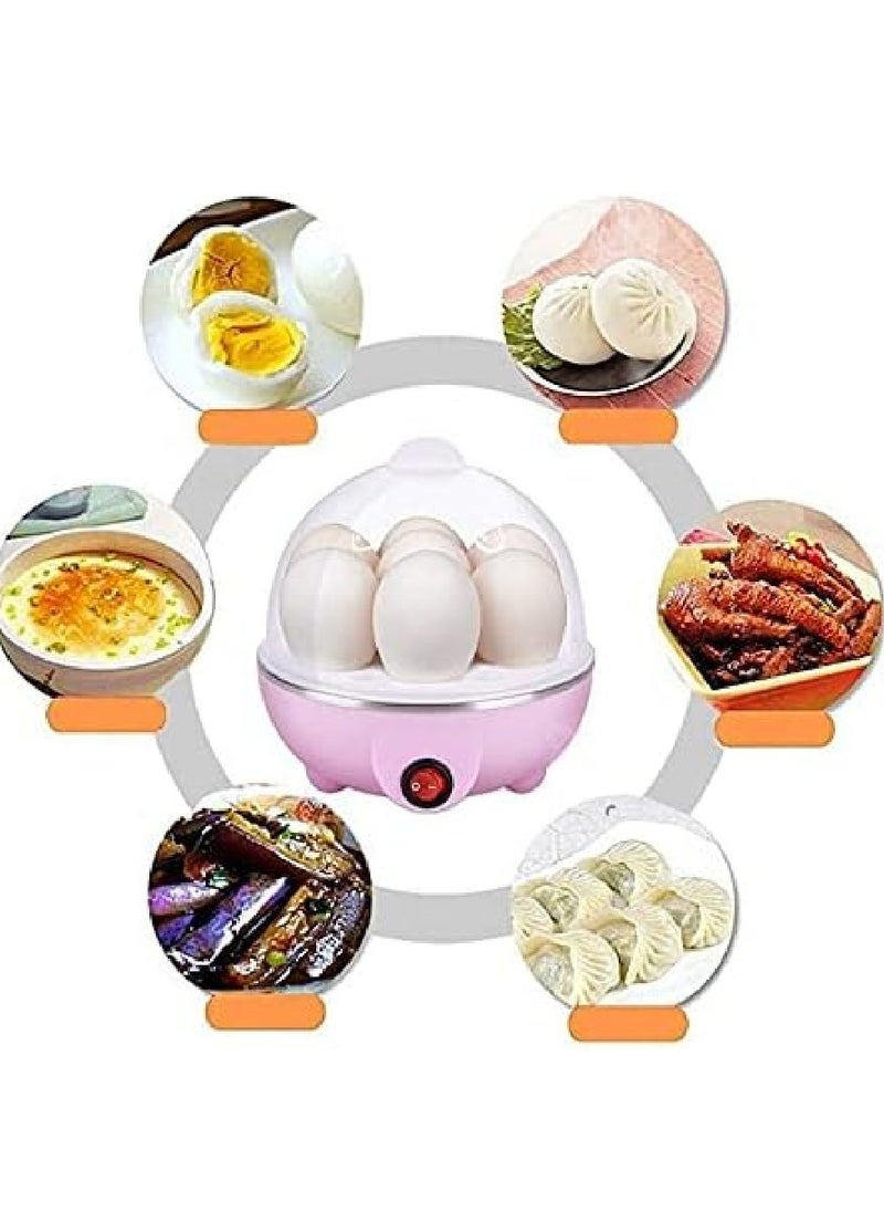 Electric Egg Cooker, Omelet, Scrambled, Soft, Medium, Hard-Boiled Boiler Cooker with Auto Shut-Off and Buzzer. White/PINK