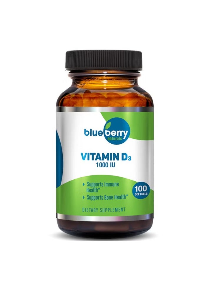 Blueberry Naturals Vitamin D3 1000 IU Softgels 100's