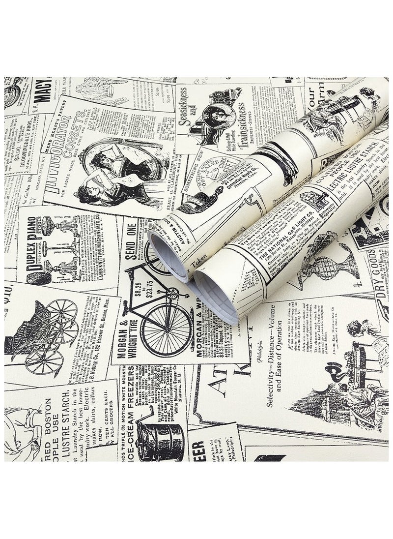 Vintage British Newspaper Retro Café Background Self-Adhesive Wallpaper