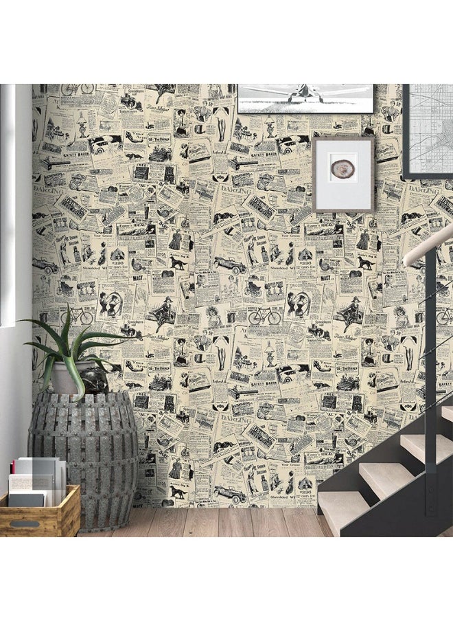 Vintage British Newspaper Retro Café Background Self-Adhesive Wallpaper