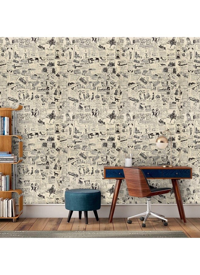 Vintage British Newspaper Retro Café Background Self-Adhesive Wallpaper