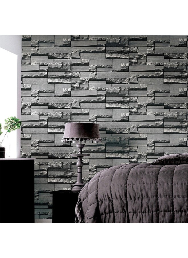 British Vintage Brick Fireplace Background 3D Relief PVC Peel and Stick Wallpaper