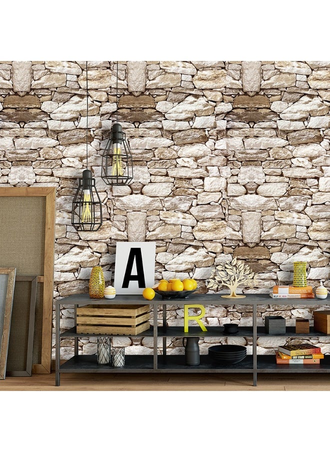 Vintage Decorative Brick Wallpaper Background - Self-Adhesive PVC Wall Decor