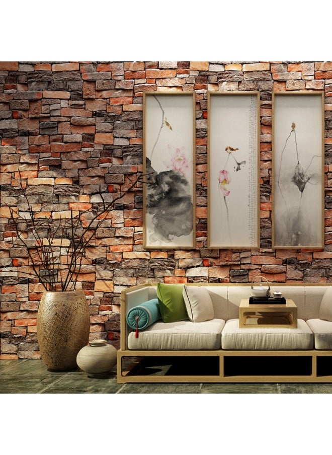 Retro Decorative Brick Wall Background PVC Self-Adhesive Wallpaper