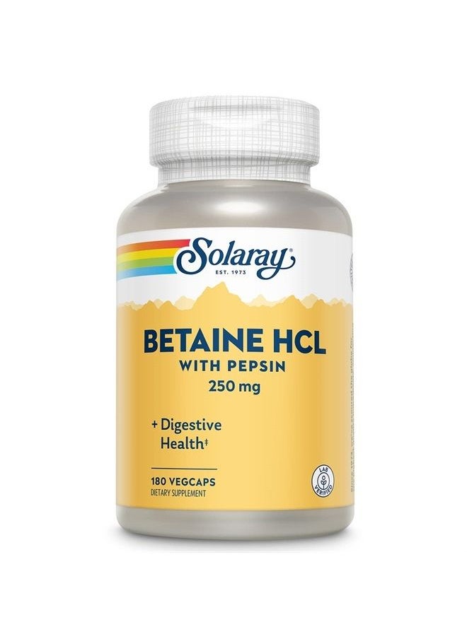 Solaray - HCl with Pepsin - 250 mg - 180 capsules