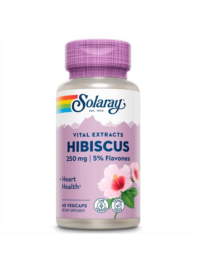 Solaray Hibiscus Flower Extract Capsules | Healthy Cardiovascular Function Support | Non-GMO, Vegan | 60 VegCaps