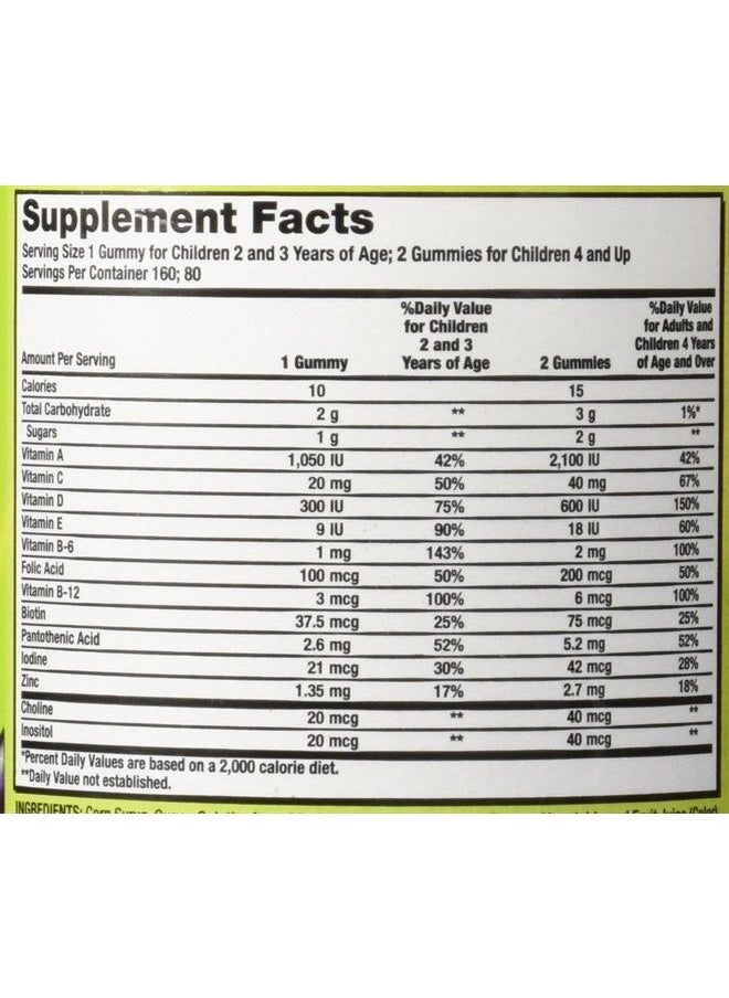 xGJNgN Childrens Complete Multivitamin Gummies, 160 Count (4 Pack)