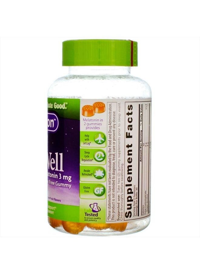 Sleep Well Gummy Sleep Support, 3 mg of melatonin, 60 Count (Pack of 4) by Vitafusion