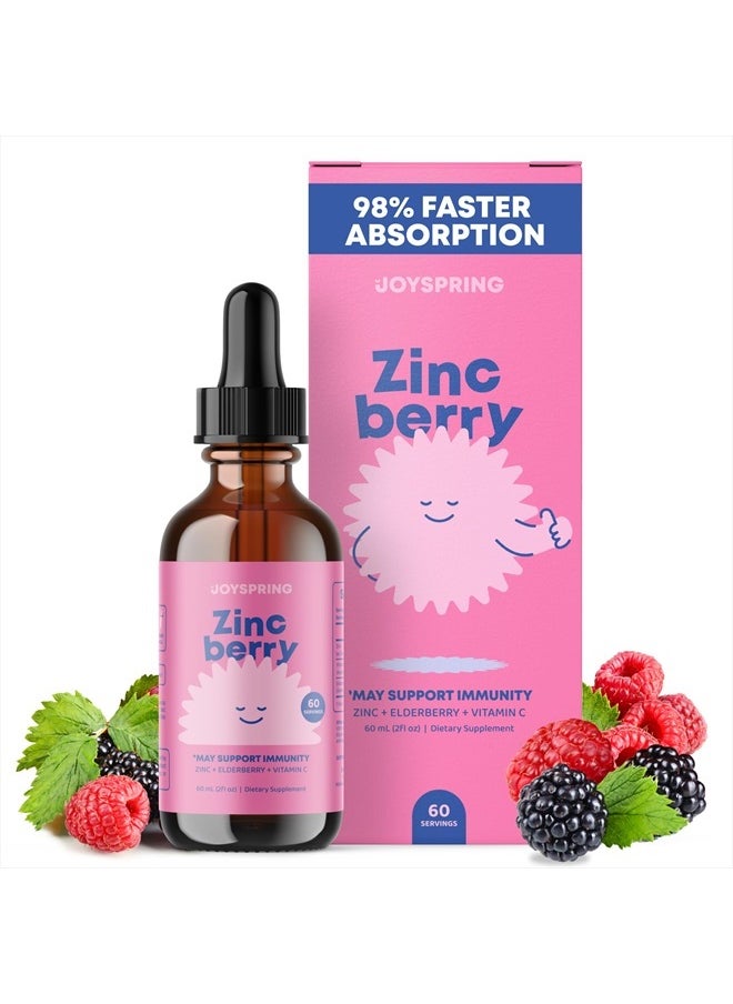 ZincBerry - Kids Zinc & Vitamin Supplement (2 fl oz) Immune Support Drops - Liquid Zinc for Kids 2-16+ Years - Zinc Kids, Toddlers & Children Will Love Its Elderberry Extract Flavor