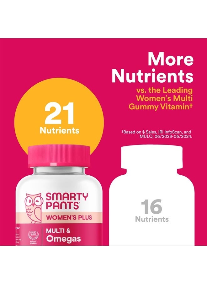 Women's Multivitamin Gummies - Improved Formula: Omega 3 (DHA/EPA), Methylfolate, CoQ10, Vitamin D3, C, Vitamin B12, B6, Vitamin A, K & Zinc, Gluten Free, 90 Count (30 Day Supply)