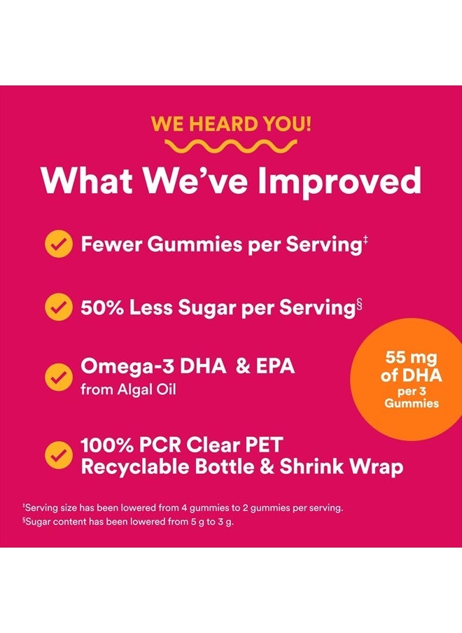 Women's Multivitamin Gummies - Improved Formula: Omega 3 (DHA/EPA), Methylfolate, CoQ10, Vitamin D3, C, Vitamin B12, B6, Vitamin A, K & Zinc, Gluten Free, 90 Count (30 Day Supply)