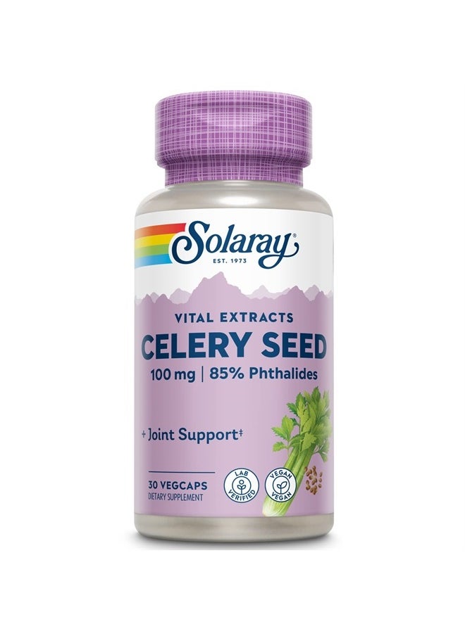 Celery Seed Extract 100 mg | 85% Phthalides | Overall Joint Health Support | Non-GMO, Vegan | 30 VegCaps