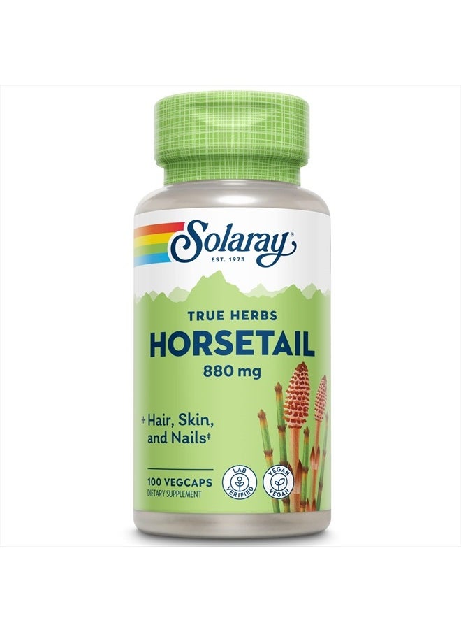 Solaray Horsetail 880 mg | Silica Supplement for Healthy Hair, Skin, Nails & Joint Support | 50 Servings | 100 VegCaps