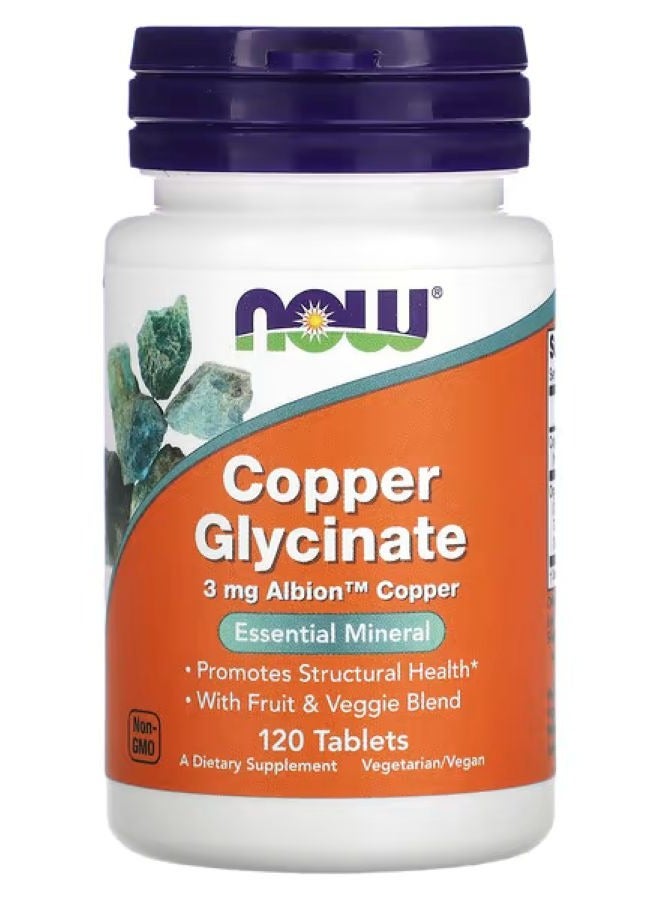 Copper Glycinate, 3 mg, 120 Tablets