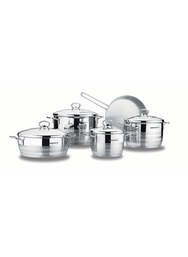 Astra Extra 9 pcs. Cookware Set Silver