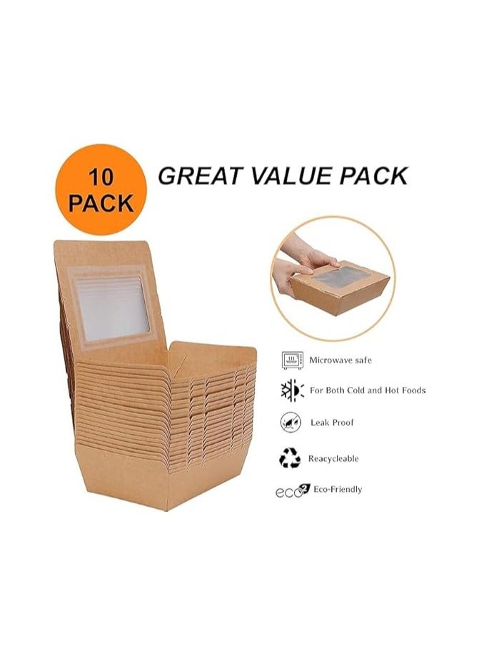 Pack Of 10 Eco-Friendly Ramadan Meal Packaging Set-Brown Kraft Takeout Boxes With Iftar Design And Water Bottle Stickers For Festive Ramadan Celebrations-Ramadan Snack Box