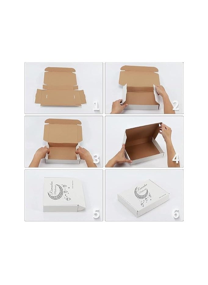 Pack Of 10 Eco-Friendly Ramadan Meal Packaging Set-Brown Kraft Takeout Boxes With Iftar Design And Water Bottle Stickers For Festive Ramadan Celebrations-Ramadan Snack Box