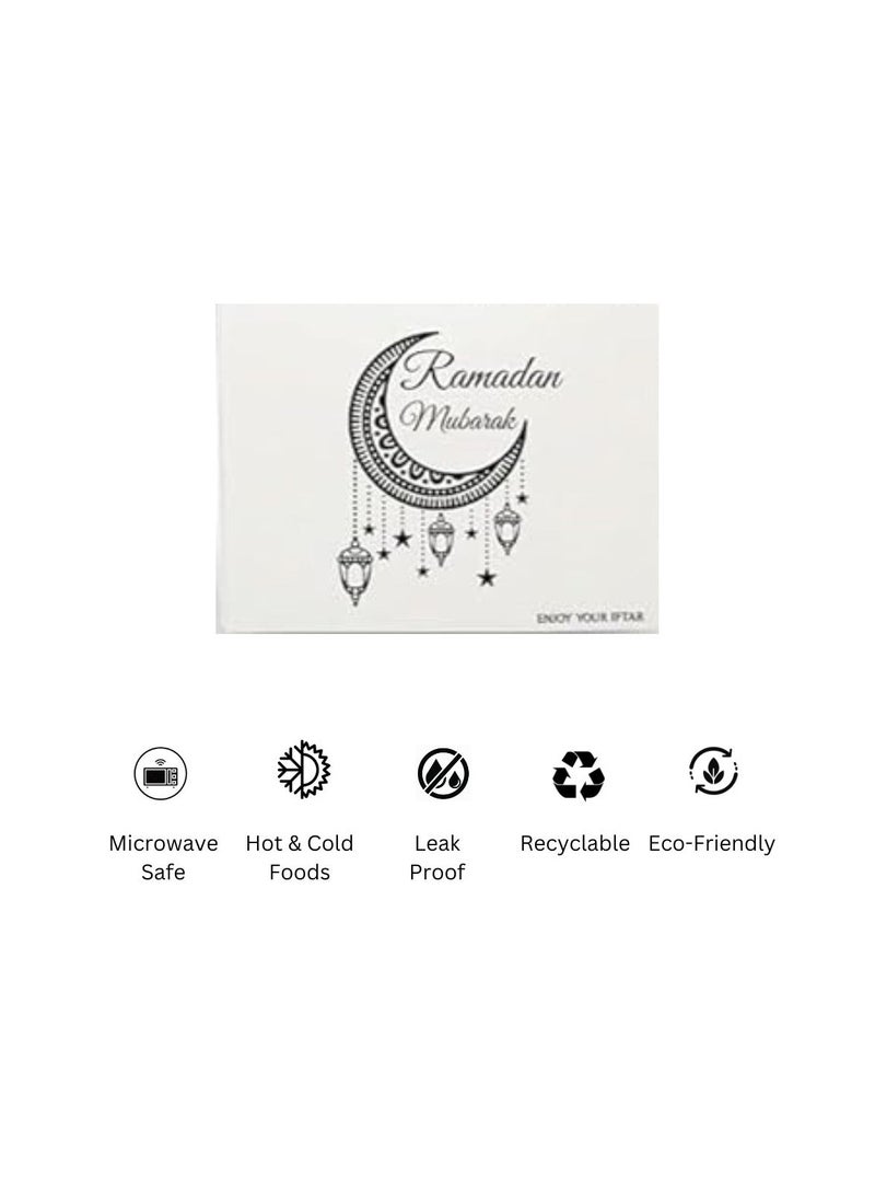 Pack Of 10 Eco-Friendly Ramadan Meal Packaging Set-Brown Kraft Takeout Boxes With Iftar Design And Water Bottle Stickers For Festive Ramadan Celebrations-Ramadan Snack Box