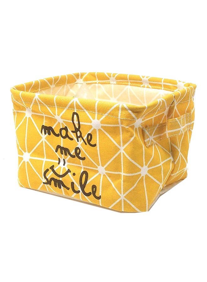 Multipurpose Canvas Printed Stationery Holder Yellow