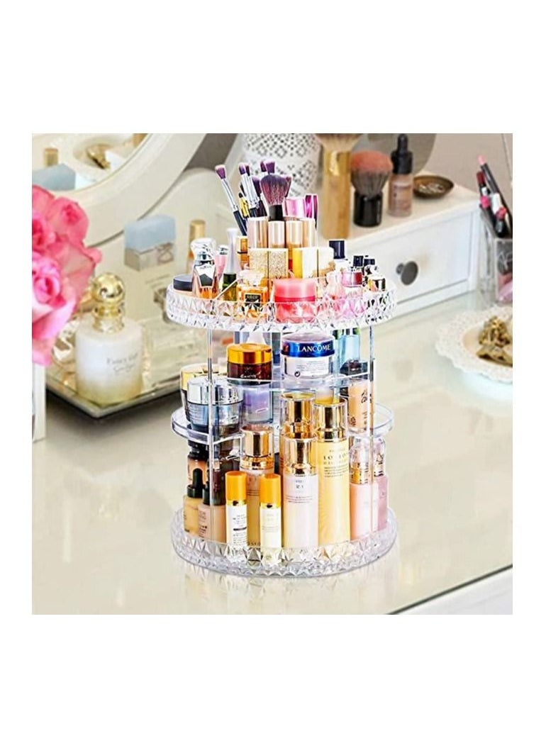 360 Degree Rotating Adjustable Cosmetics Makeup Organizer Carousel Storage for Cosmetics,Toiletries,Jewelry,Makeup,Brushes Lipsticks Toner Creams. Durable Design with 8 Layers Large Capacity