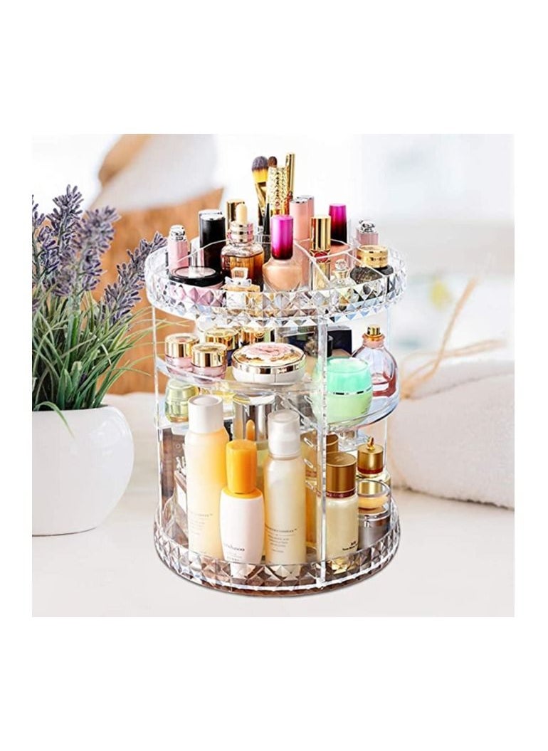 360 Degree Rotating Adjustable Cosmetics Makeup Organizer Carousel Storage for Cosmetics,Toiletries,Jewelry,Makeup,Brushes Lipsticks Toner Creams. Durable Design with 8 Layers Large Capacity