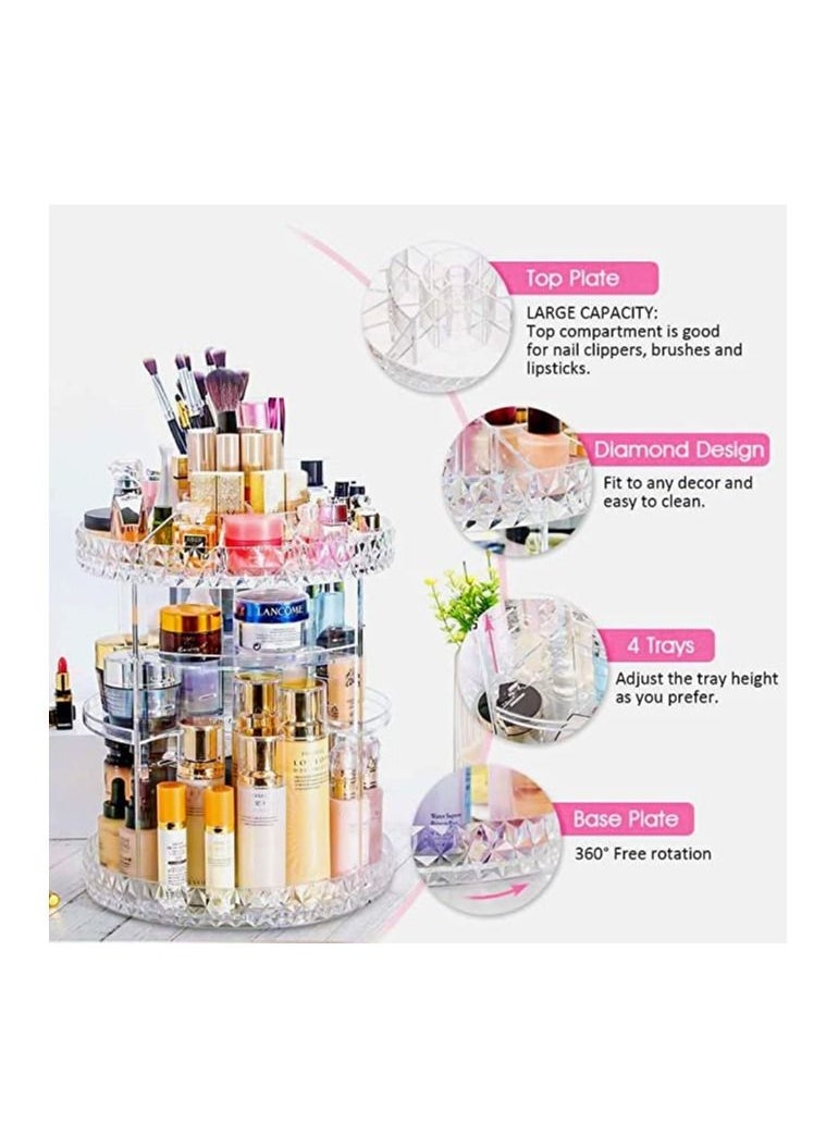 360 Degree Rotating Adjustable Cosmetics Makeup Organizer Carousel Storage for Cosmetics,Toiletries,Jewelry,Makeup,Brushes Lipsticks Toner Creams. Durable Design with 8 Layers Large Capacity