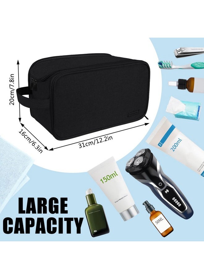 Travel Toiletry Bag With Trolley Sleeve, Large Capacity Toiletry Organizer Waterproof Shaving Dopp Kit, Train Case For Travel Essentials And Makeup (Black)