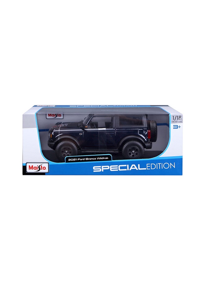 Maisto Ford Bronco Wildtrak 2021 Diecast Model Car (1:18, Metallic Blue)