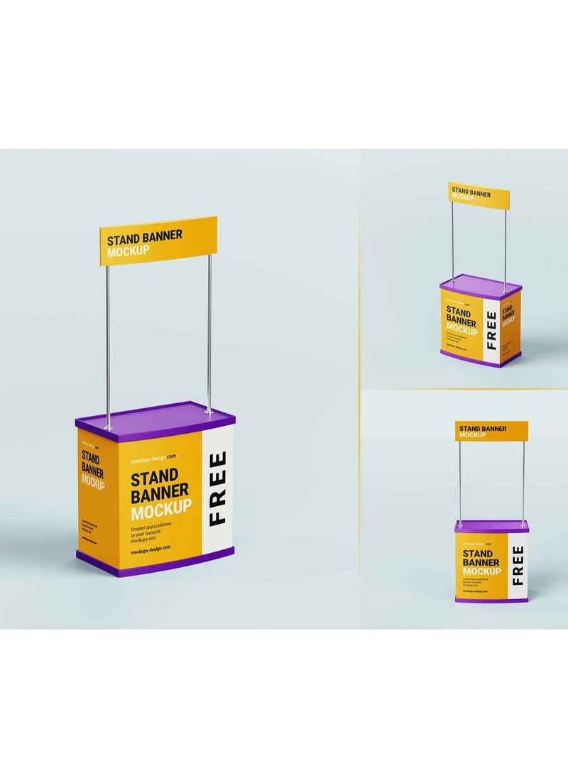 Promotional Display Stand Banner with Counter Portable Exhibition Stand with Header