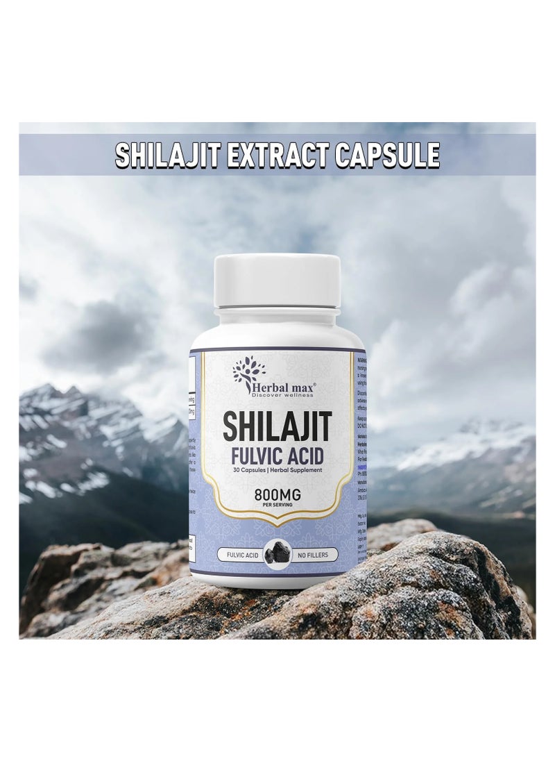 Herbal max Shilajit fulvic Acid 30 Capsule