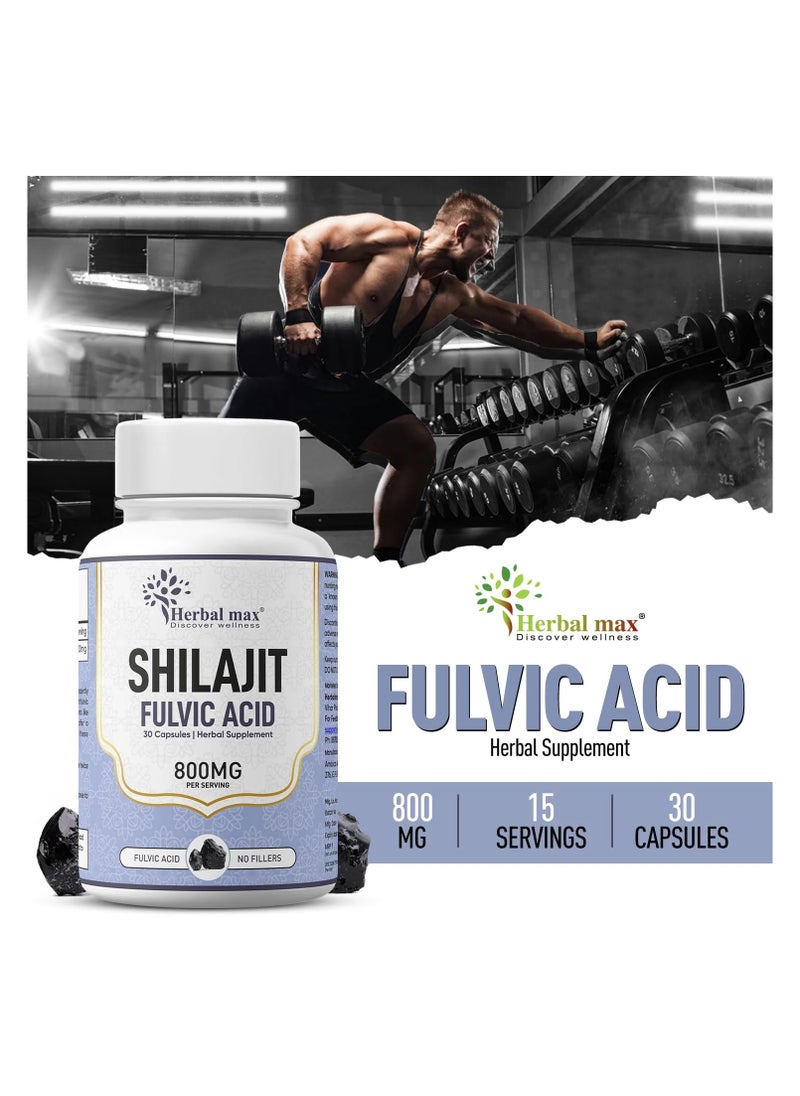 Herbal max Shilajit fulvic Acid 30 Capsule