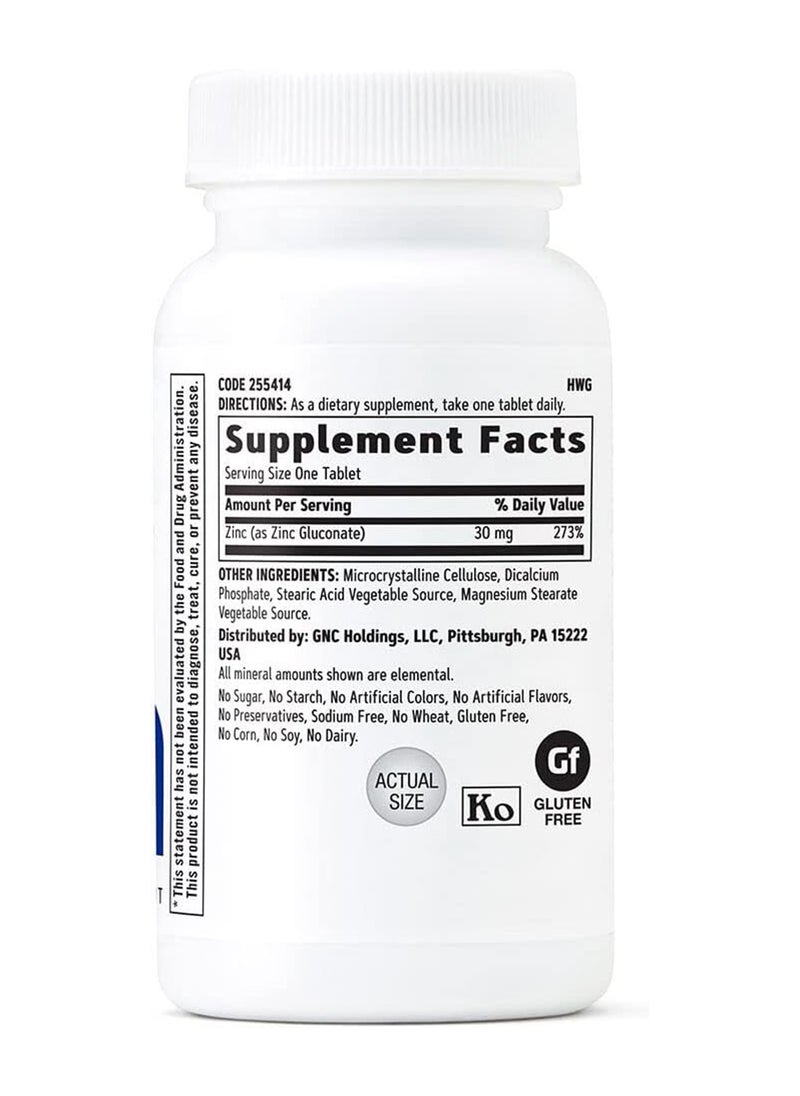 Zinc 30 Mg 100 Tablets Supports Natural Resistance In Immune System