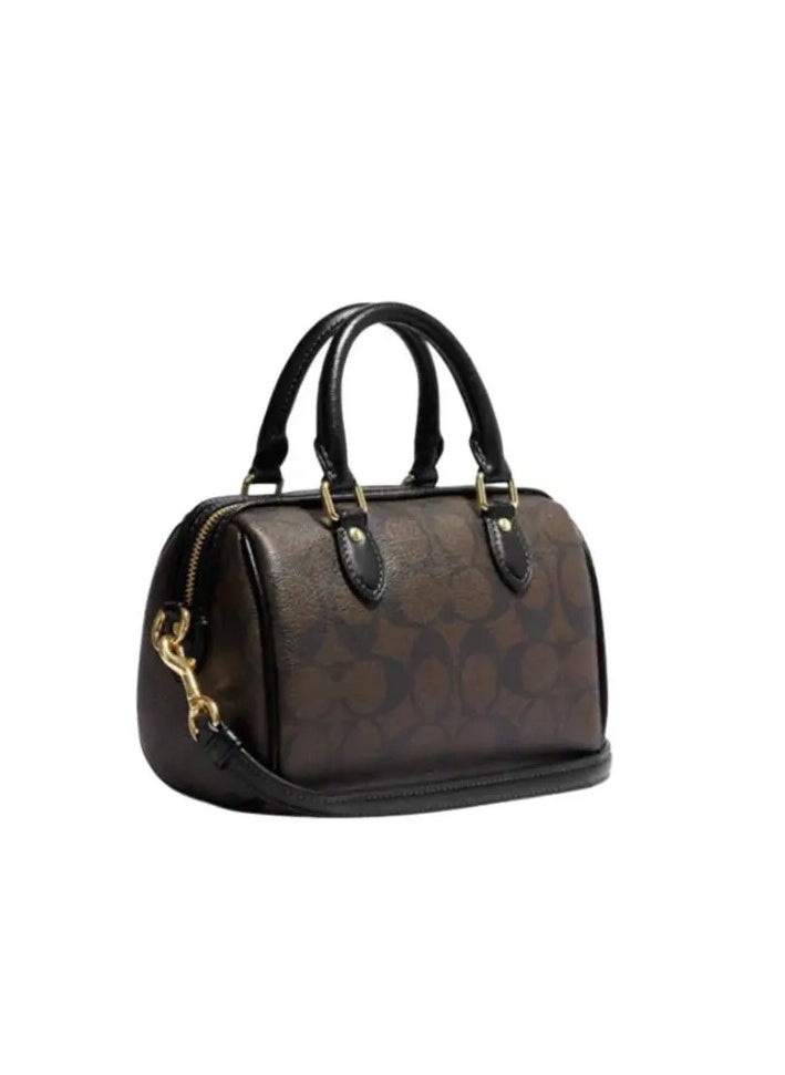 COACH Rowan 18 Classic Vintage Zipper Handheld Shoulder Bag 18 * 10 * 12cm