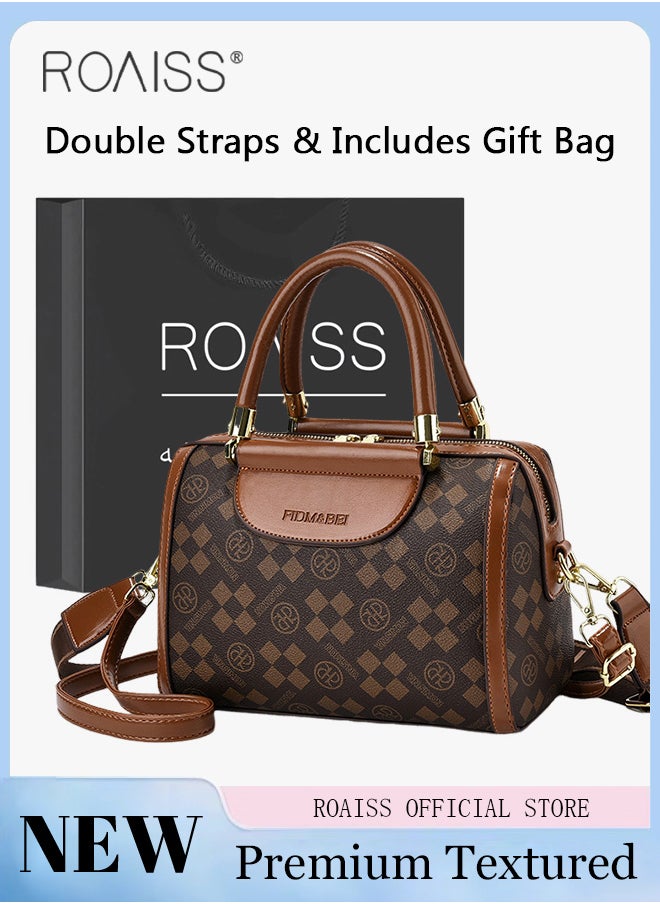 Elegant Exquisite Handbags for Women Letter Pattern Ladies Shoulder Crossbody Bags Gifts for Mom Wife with Silk Scarf and Gift Bag Suitable for Birthday Gift Anniversary or Ramadan