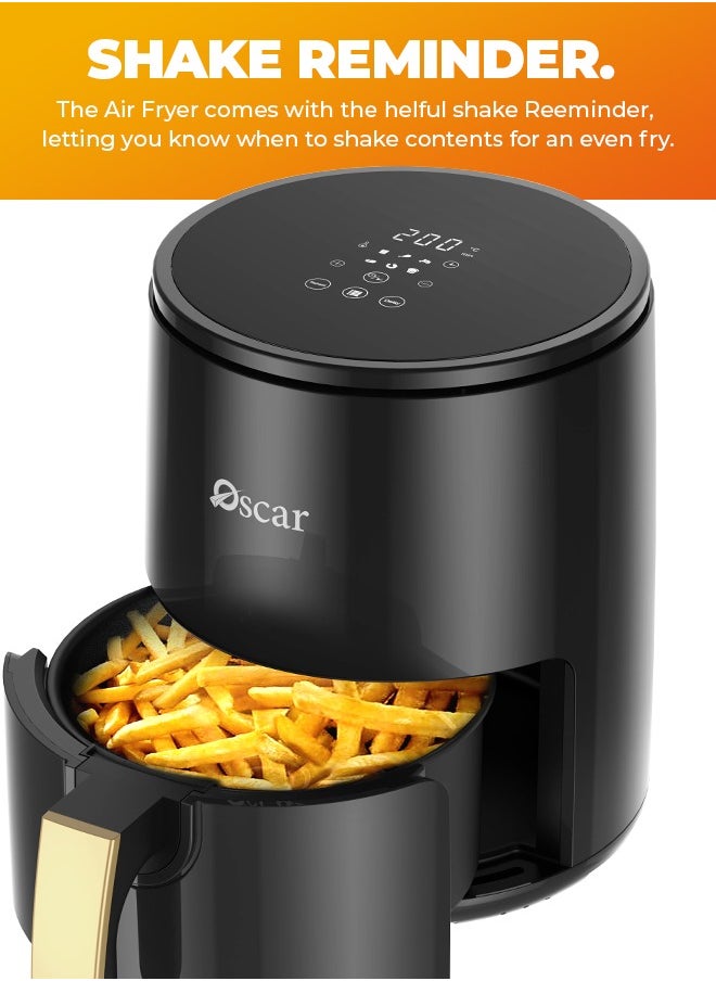 OSCAR | DTB Touch Fryer | Model: OAF3LDTB | Foods with Less Oil | Rapid Air Recycling Technology | Easy-to-Use Digital Touch Controls | Compact Design | 3 Liters Capacity