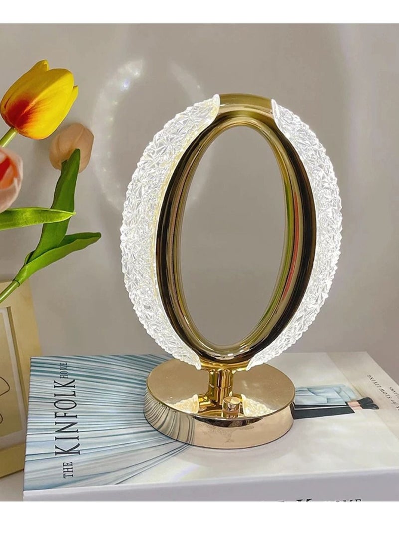 Crystal Table Lamp Rose Diamond Touch Lamp With USB 3 Color Crystal LED Light 3 Light Intensities Tactile Switch Ramadan Lamp For Ramadan Decoration