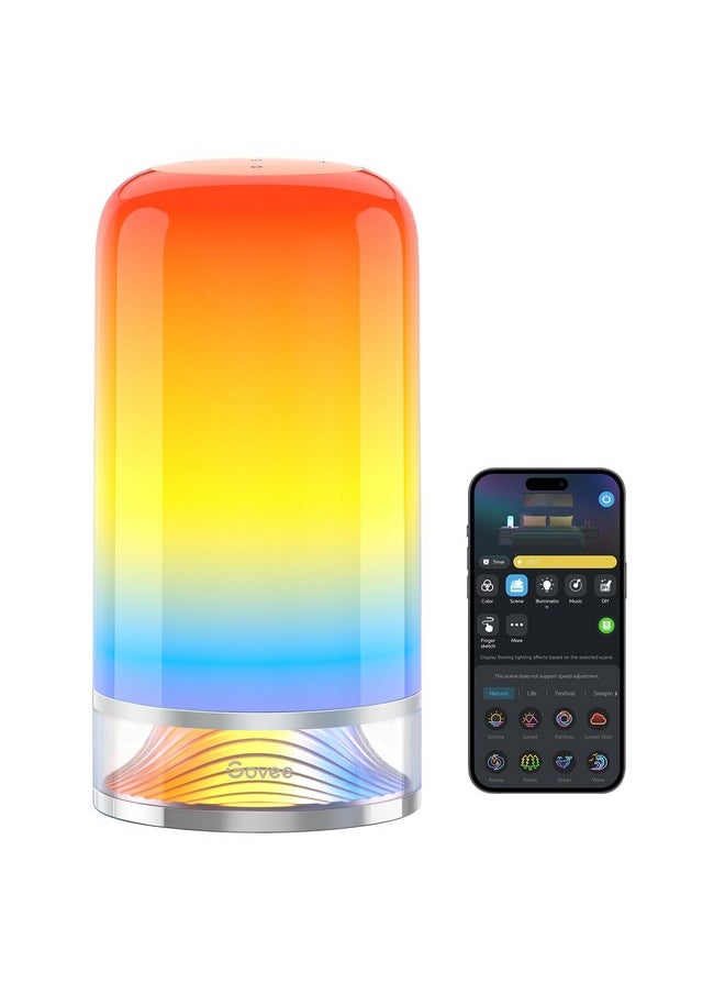 Govee RGBIC Smart Table Lamp 2, Touch Bedside Small Table Lamp Work with Matter, Alexa, LED Desk Lamp with 64 Scene Modes, Color Changing Lamp for Bedroom Living Room Dimmable Night Light(Corded)