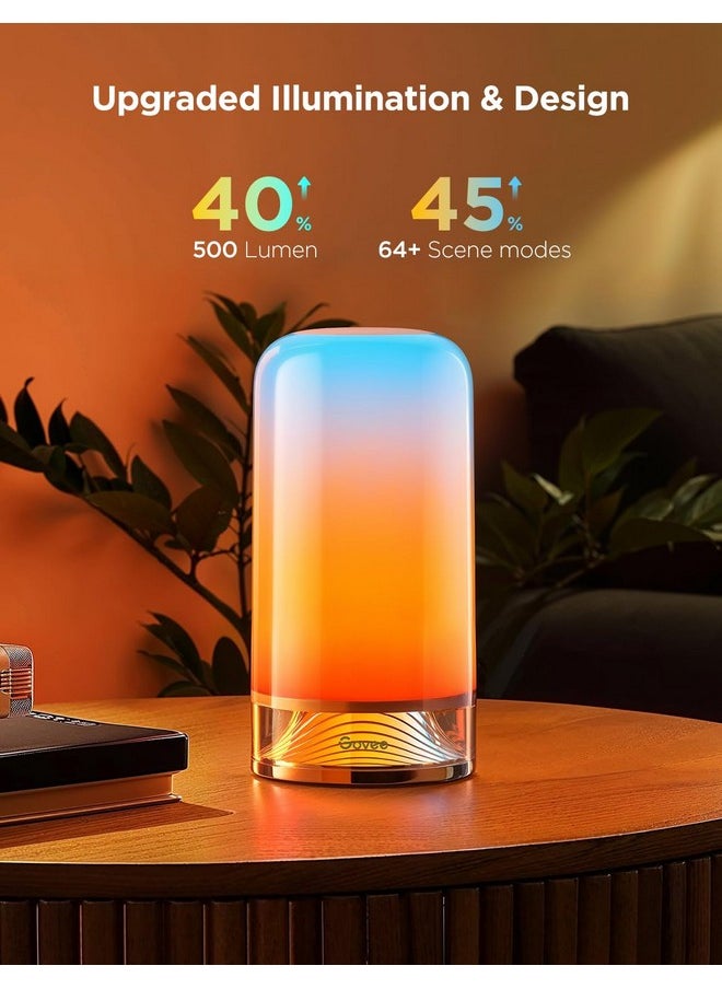 Govee RGBIC Smart Table Lamp 2, Touch Bedside Small Table Lamp Work with Matter, Alexa, LED Desk Lamp with 64 Scene Modes, Color Changing Lamp for Bedroom Living Room Dimmable Night Light(Corded)