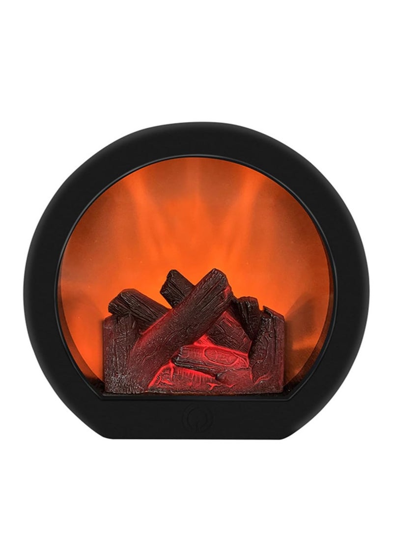 Fireplace Lanterns Decorative Flameless Portable Led Lantern, Fireplace Light LED Simulation Log Flame Effect, Touch Switch Simulation Flame LED Fireplace Lantern for Home Decor