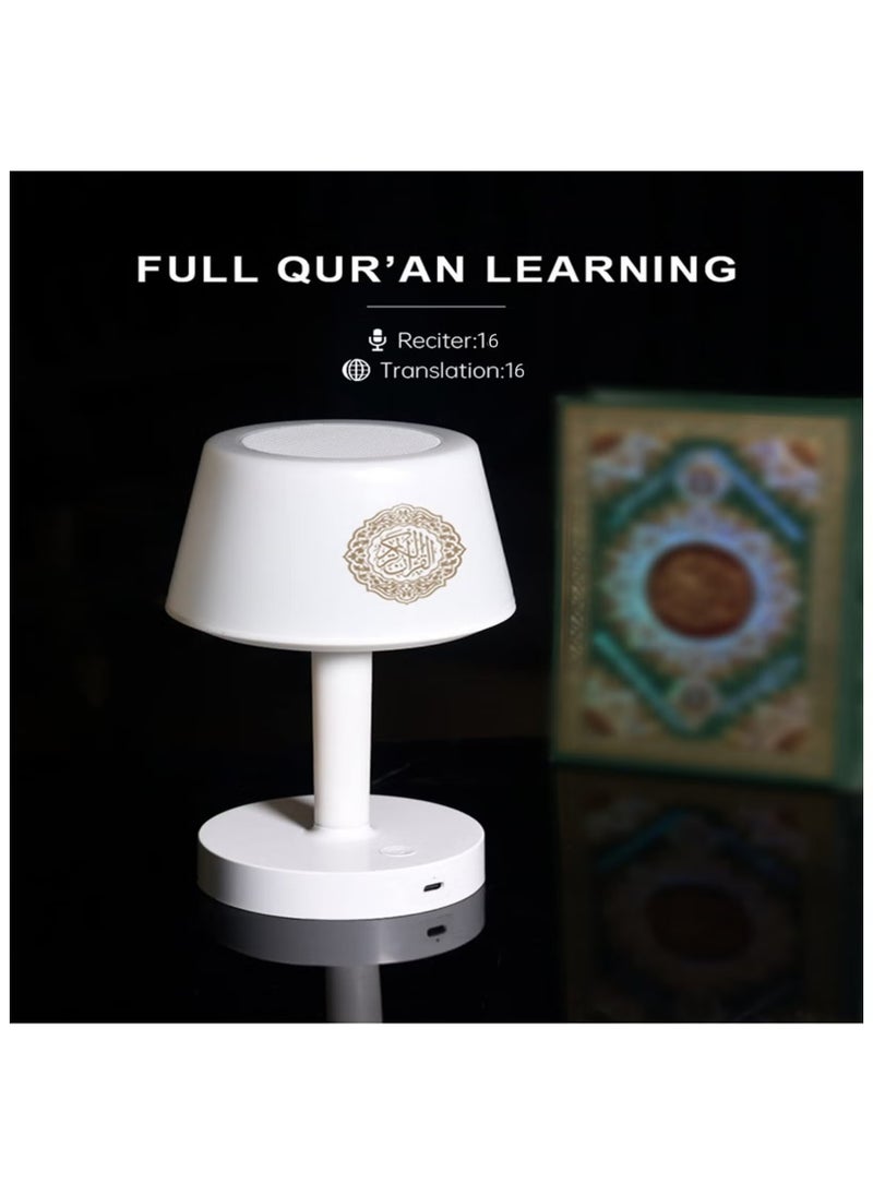 Table Lamp Quran Speaker – Muslim Bluetooth Speaker with Remote & Mobile App, Night Light Desk Lamp for Kids