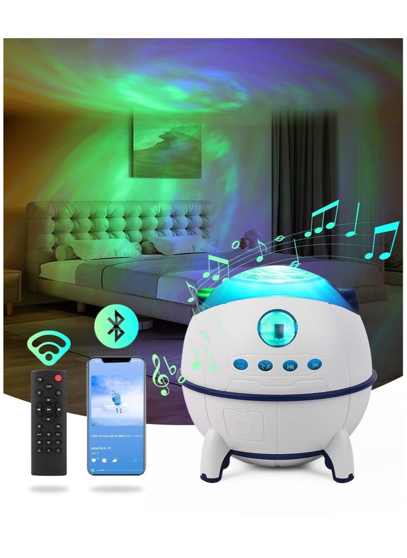 Zuleen Star Galaxy Projector with Remote Control | Northern Lights Aurora Projector Lamp with Built-in Speaker Night Light for Bedroom & Room Décor