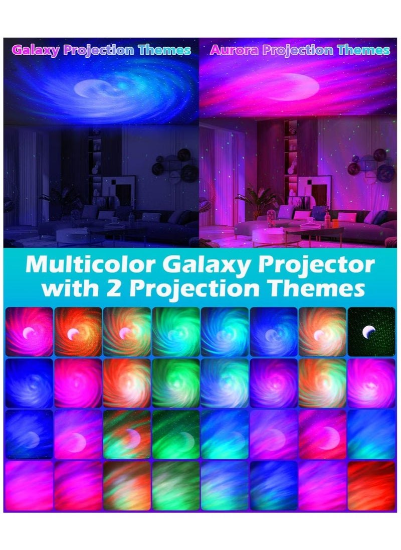 Zuleen Star Galaxy Projector with Remote Control | Northern Lights Aurora Projector Lamp with Built-in Speaker Night Light for Bedroom & Room Décor