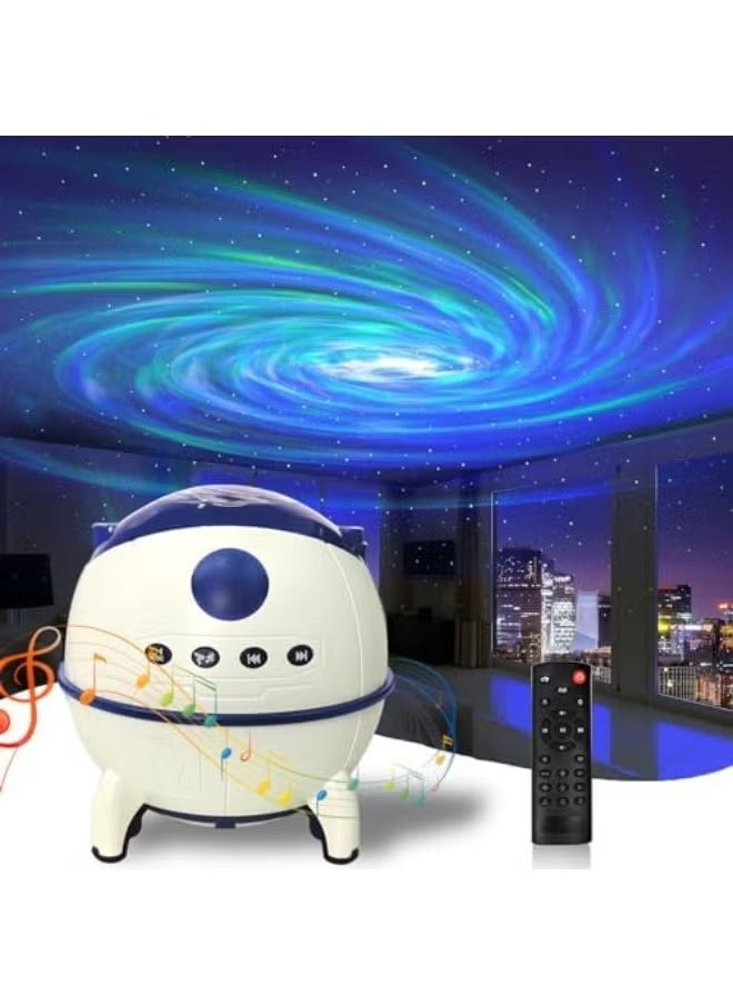 Zuleen Star Galaxy Projector with Remote Control | Northern Lights Aurora Projector Lamp with Built-in Speaker Night Light for Bedroom & Room Décor