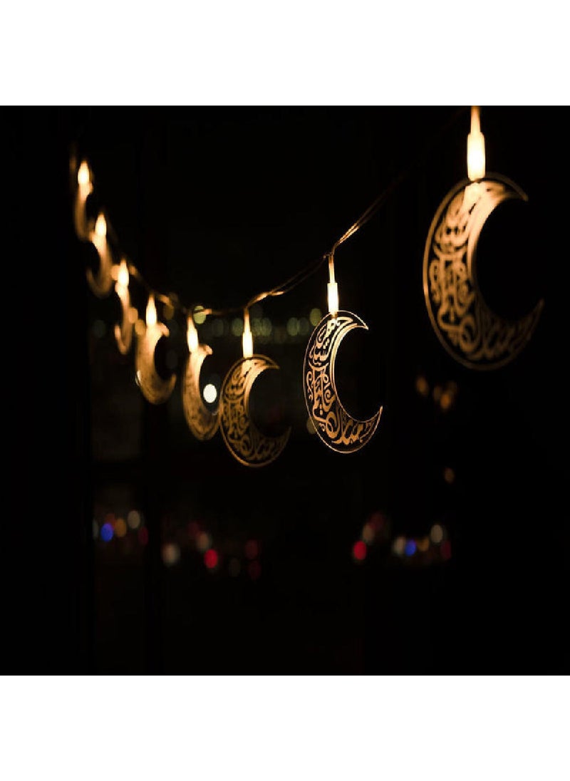 Hilalful Premium Acrylic Ramadan Light String Crescent Design