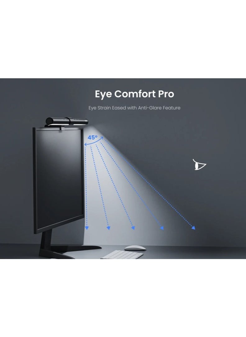 Yeelight Pura Monitor Light Bar Pro | 1446lux Task Lighting | USB-C Port | Curved Screen Compatible | Black
