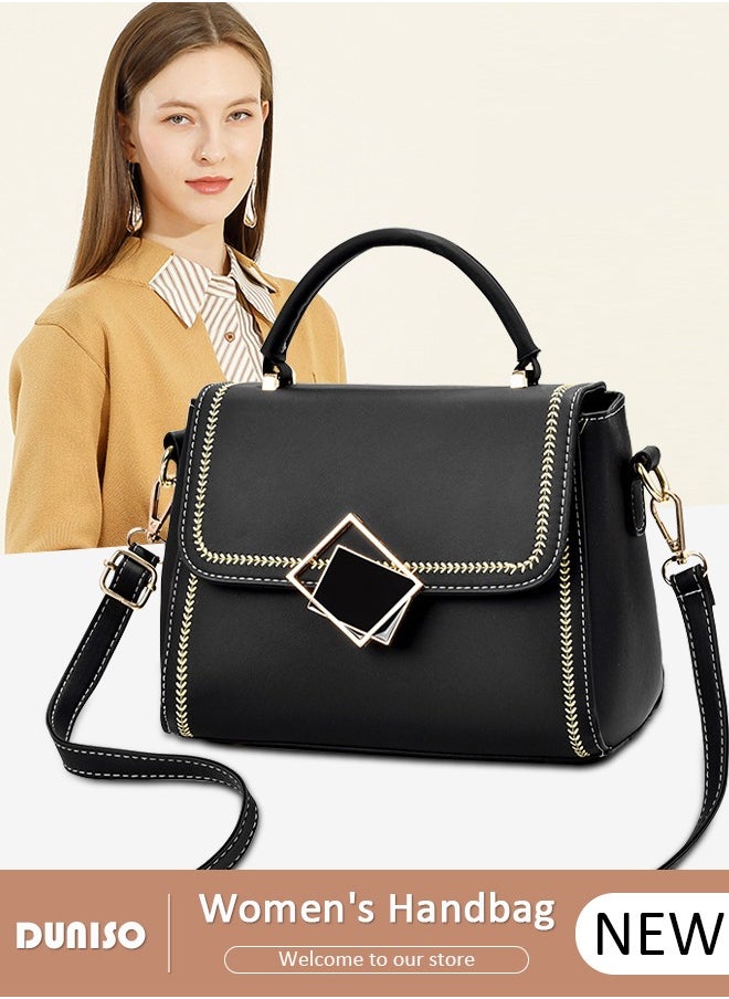 Women's Fashion Handbag Faux Leather Crossbody Bag For Women Large Capacity Bow Trim Tote Bags Top Handle Satchel Fashionable Travel Shoulder Bag For Ladies