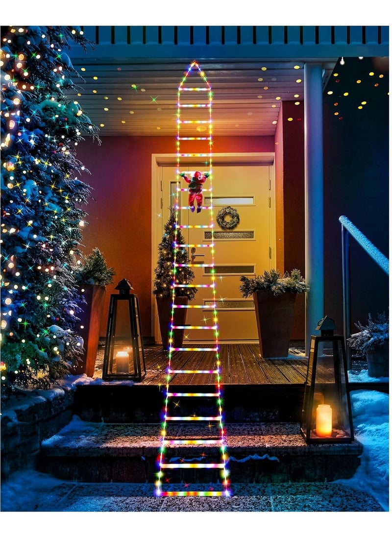 LED Christmas Decorative Ladder Lights with Santa Claus – Perfect for Holiday Decor, Ideal for Indoor and Outdoor Use, Windows, Gardens, and Xmas Trees.