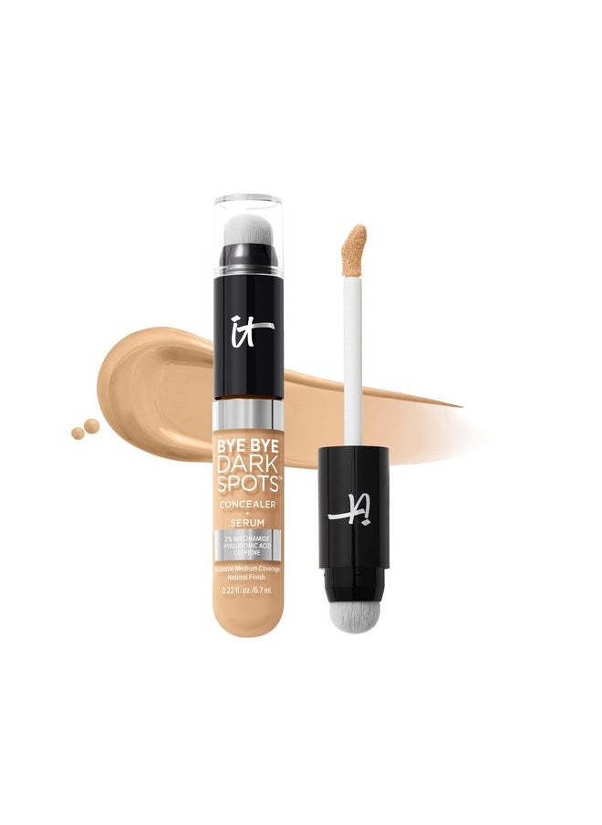 Bye Bye Dark Spots Concealer + Brightening Serum - 2% Niacinamide, Hyaluronic Acid & Caffeine - Medium Coverage, Natural Finish, All Skin Types - 23 Light Warm, 0.22 Fl. Oz